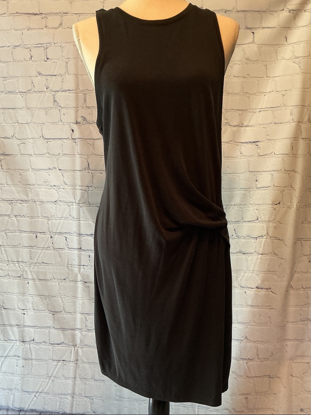 Gentle Fawn Black Sleeveless Knot-Detail Mini Dress